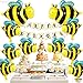 Big, 32 Inch Honey Bee Balloons - Pack of 10, Bee Party Decorations | Bumble Bee Balloon Garland | Bee Birthday Party Decorations | Black and Yellow Party Decorations | Bumble Bee Shower Decorations