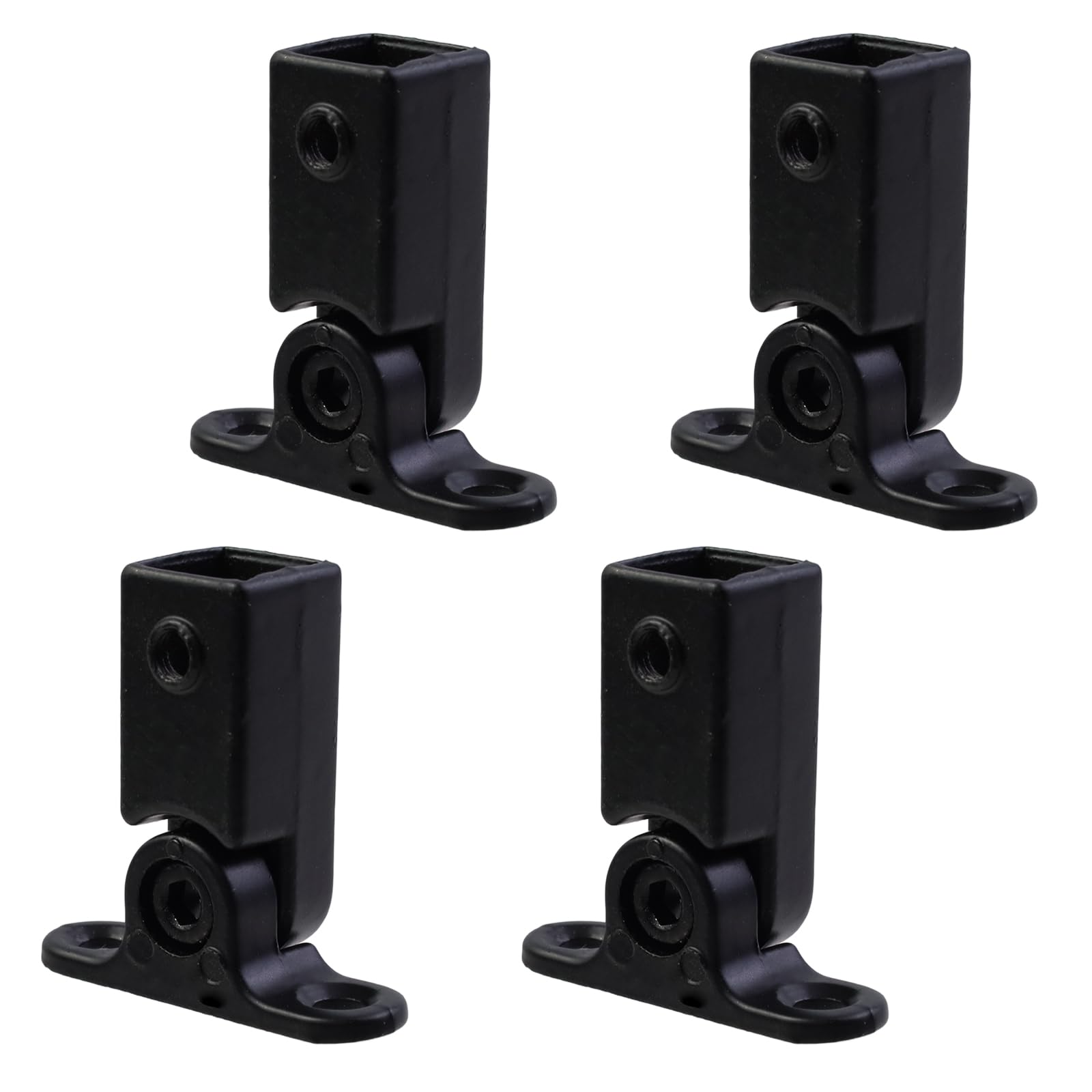 Chaussures de balustre carrées en aluminium noir pour escalier 1.5 cm - Lot de 4