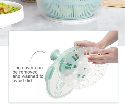 Miniatura 6 de Molinillo de ensalada y picador, cesta coladora con cerradura y tapa de bloqueo Smarts, almacenamiento compacto, fácil operación de empuje,