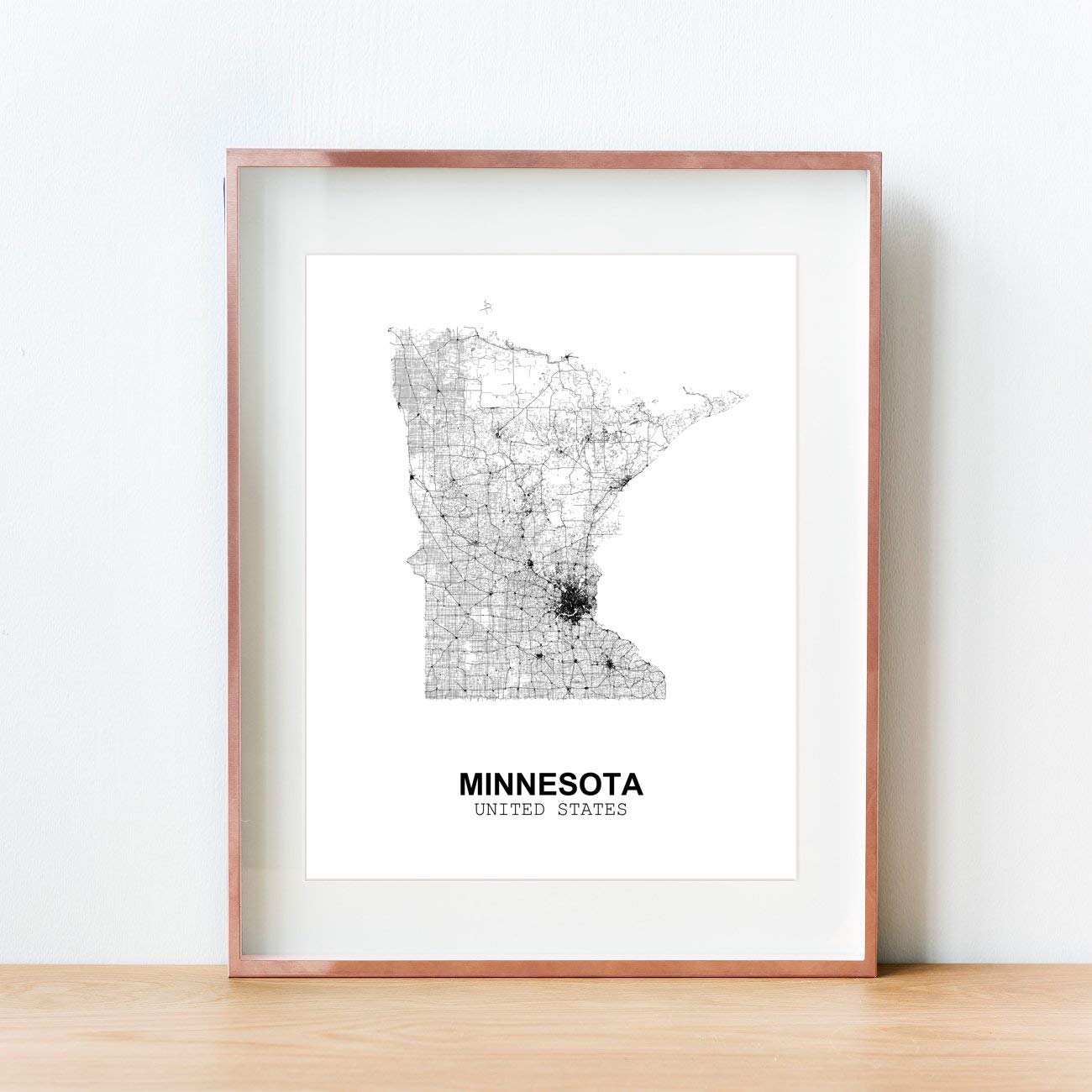 المتكامل - اليفيلي 13 × 19 غير مؤطر ولاية مينيسوتا الولايات المتحدة الأمريكية مجردة خريطة الطريق الحديثة طباعة ملصق جدار مكتب ديكور المنزل الحد الأدنى خط الفن مسقط المنزل wgn180 2026 - view 5