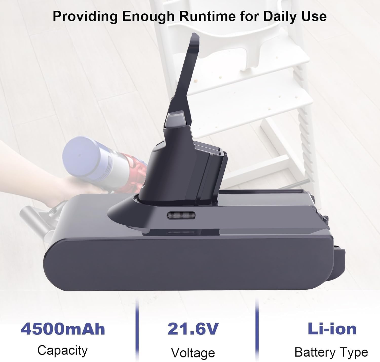 ELEFLY Compatible with V8 Battery - 21.6V 4.5Ah V8 Animal Battery Compatible with V8 Absolute V8 Motorhead SV10 V8 Series Vacuum Cleaner
