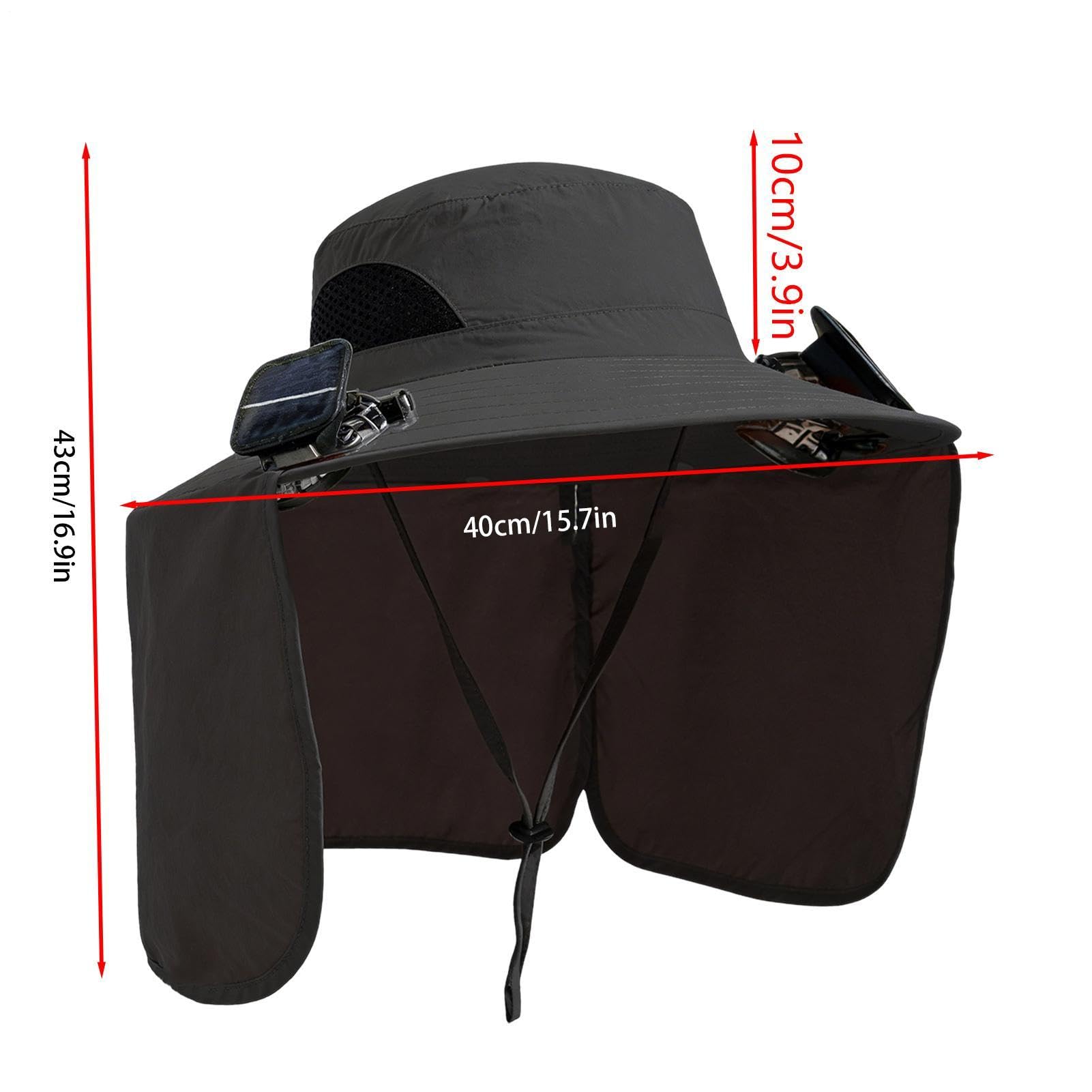 Chapeau avec ventilateurs | Chapeau à large bord respirant pour l'été | de plage pliable avec 2 ventilateurs solaires pour homme, jardinage, randonnée, voyage, plage en plein air