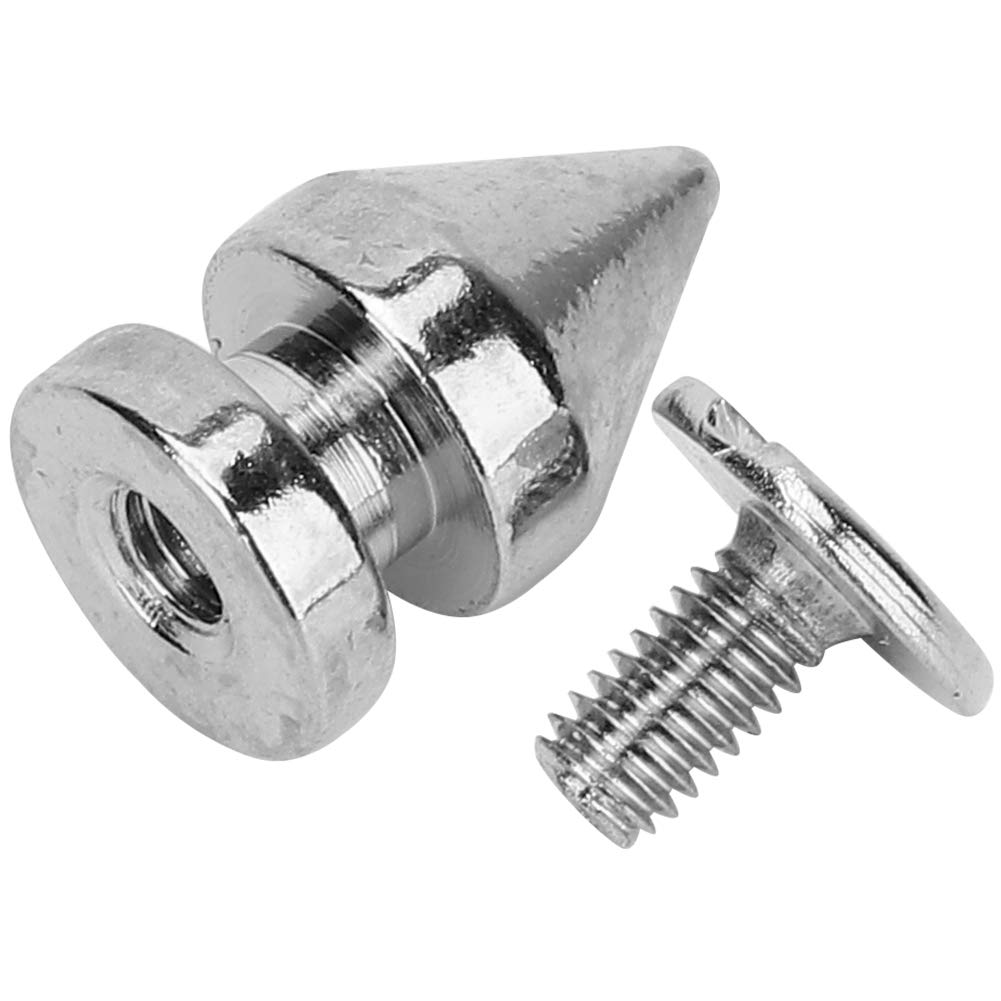Tachuelas De Remache De Ropa Punk De Bala Plateada Con Tornillos Para