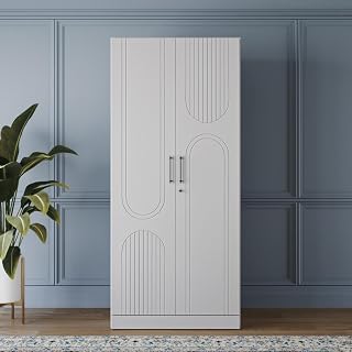Wakefit Wardrobe for Bedroom | 3 Yr Warranty | Cupboard for Bedroom, Almirah, Wooden Wardrobe, Comes with LED light, Multi-Shelves, Drawer & Hanger, Density:680–750 kg/m³, Free Installation(Tyrian-FW)