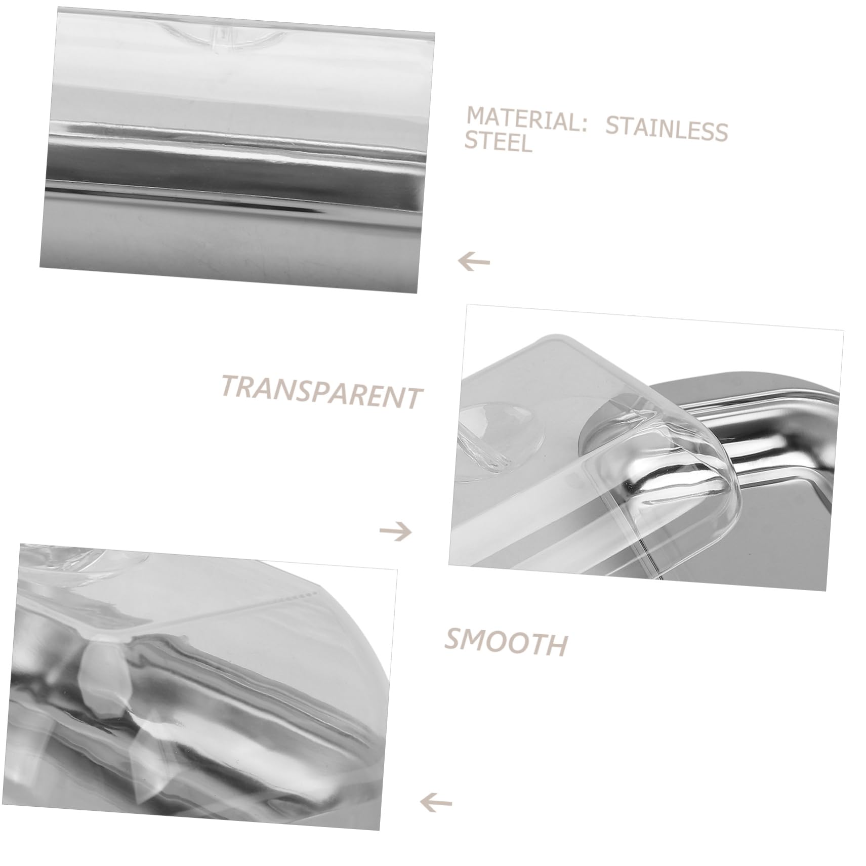 Cabilock Stainless Steel Butter Plate Simple Design Food Grade for Cheese Butter Bread Kitchen Tableware