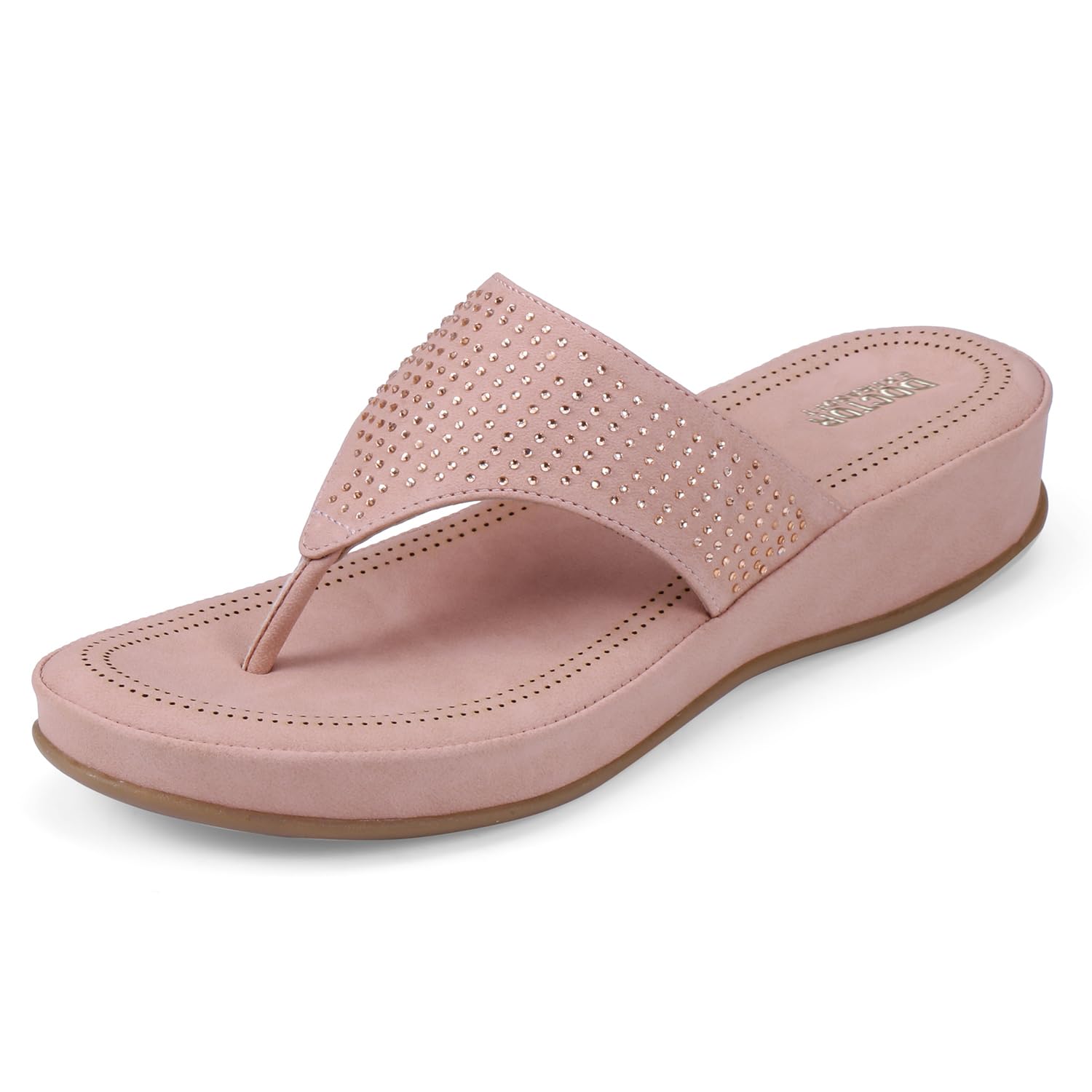 DOCTOR EXTRA SOFT Women's Fashionable Stylish Orthopedic Memory Foam Thong Slippers/Flip Flops|Comfortable & Lightweight|Breathable & Anti-Slip| Casual Slip-on Sandals for Ladies/GirlsD-626