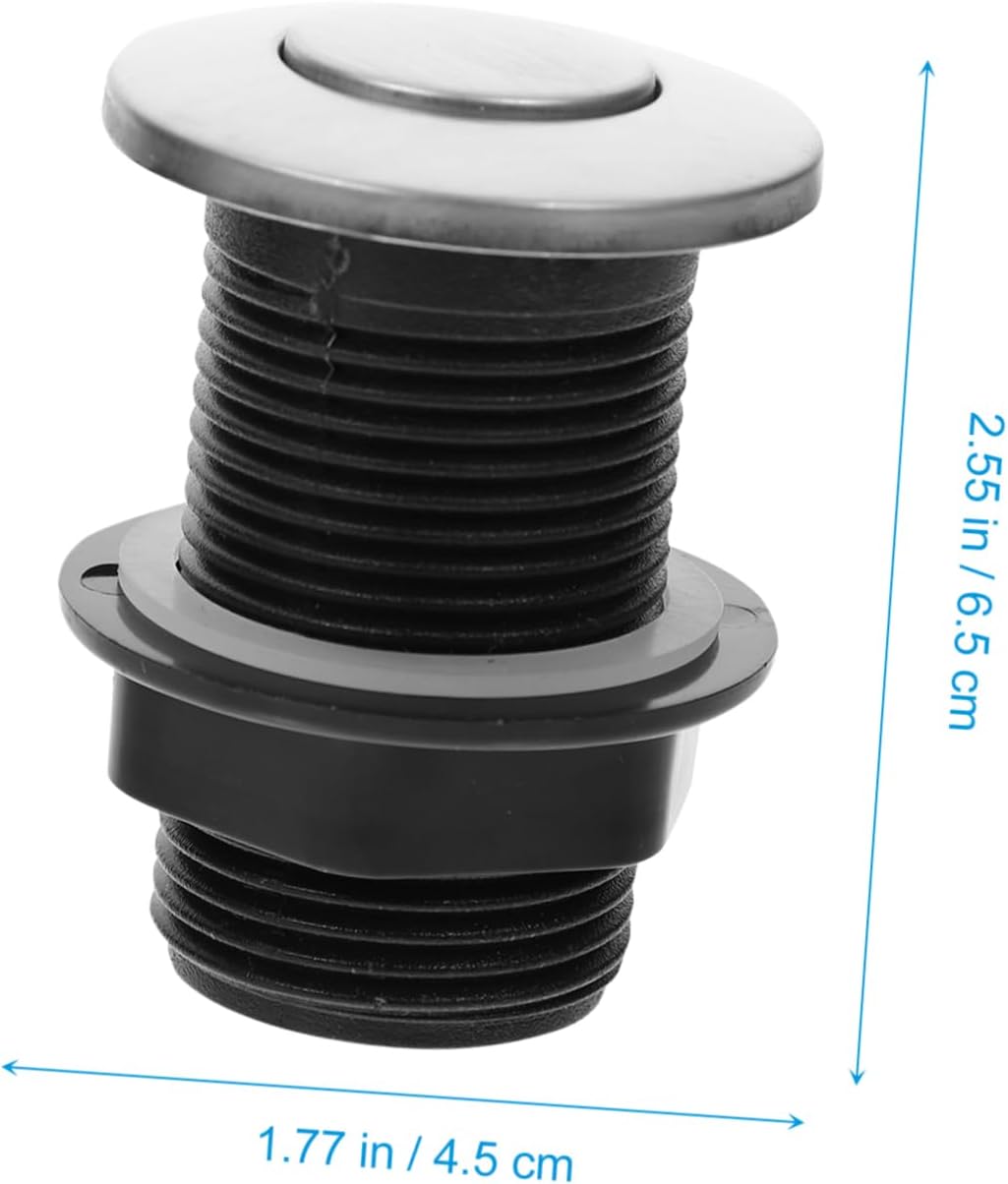Veemoon 1set Air Switch for Garbage Disposal Kit Aluminum Power Module Compatible Includes Stainless Steel Button Replacement for Old Switch