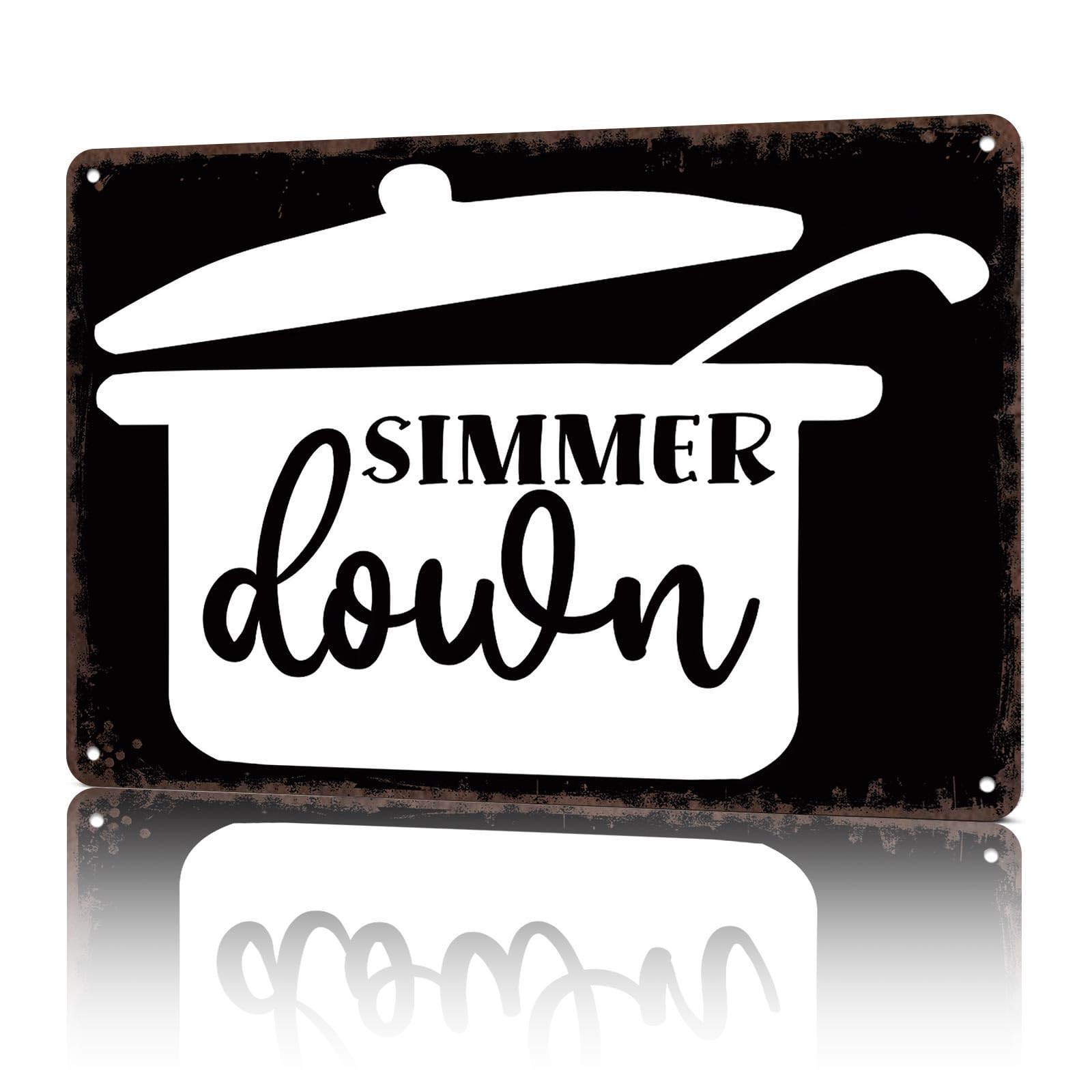 KWQDOZF Funny Vintage Metal Signs Simmer Down -Tin Sign Poster 8x12inch