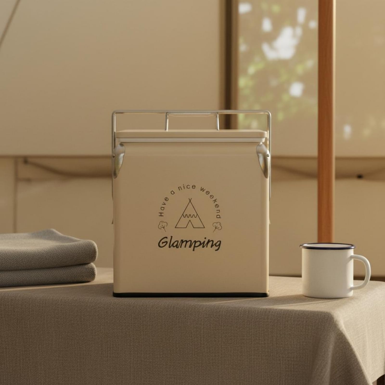 Borsa Termica Portatile Frigo da Campeggio Contenitore Isolato Ghiacciaia Picnic con Esterno Liscio E Resistente E Chiusura Affidabile Adatta a