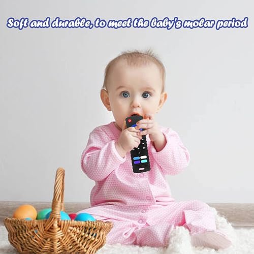 Miniatura 6 de Juguetes de dentición de silicona para bebés, mordedor de control remoto para bebés de 3 a 6, 12 y 18 meses, juguetes mordedores para bebés y niños