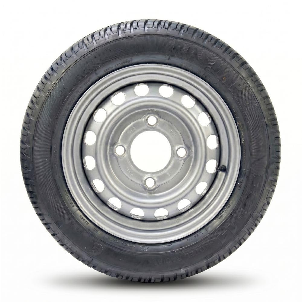 Roue complète 135/80R13 13" - 4 Trous - Entraxe 130mm - Déport 20 - Pour remorque - 13 pouces - Largeur 135mm - Indice de vitesse T 190km/h - Indice de charge 70 (335kg)