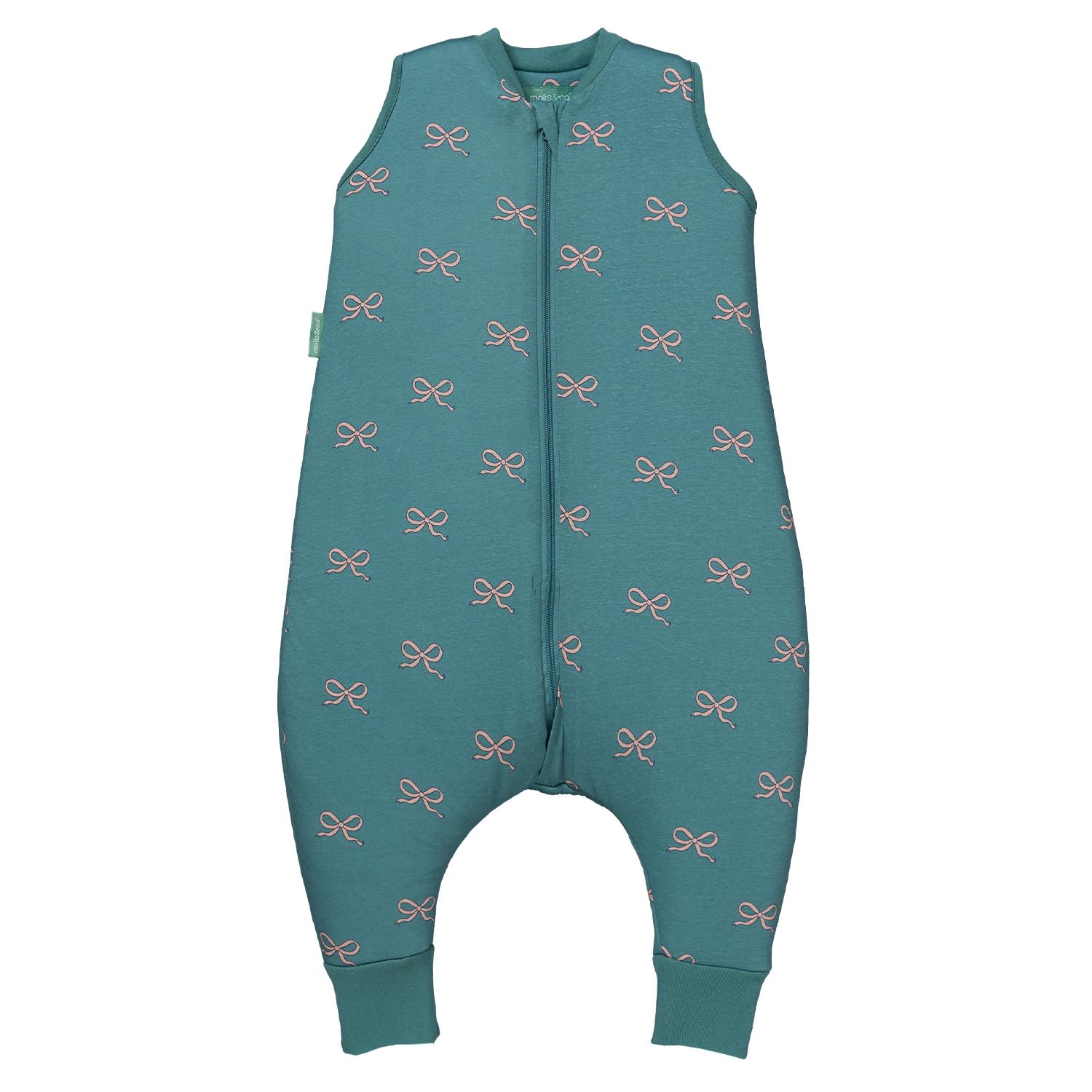 molis&co - Sacco Nanna con Piedini - Sacco Nanna Invernale per Bambini - Sacchi Nanna 2.5 tog con Piedini - 100% Cotone (Oeko-Tex 100) - Bows (1 Anno)