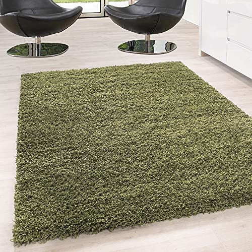 Tapis à poils longs vert Dream Shaggy 65x130 cm avec épaisseur confortable de 5 cm