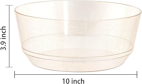 Miniatura 10 de Hioasis Paquete de 8 tazones de plástico transparente de 128 onzas, cuencos de plástico desechables resistentes para fiestas, aperitivos, ensaladas,