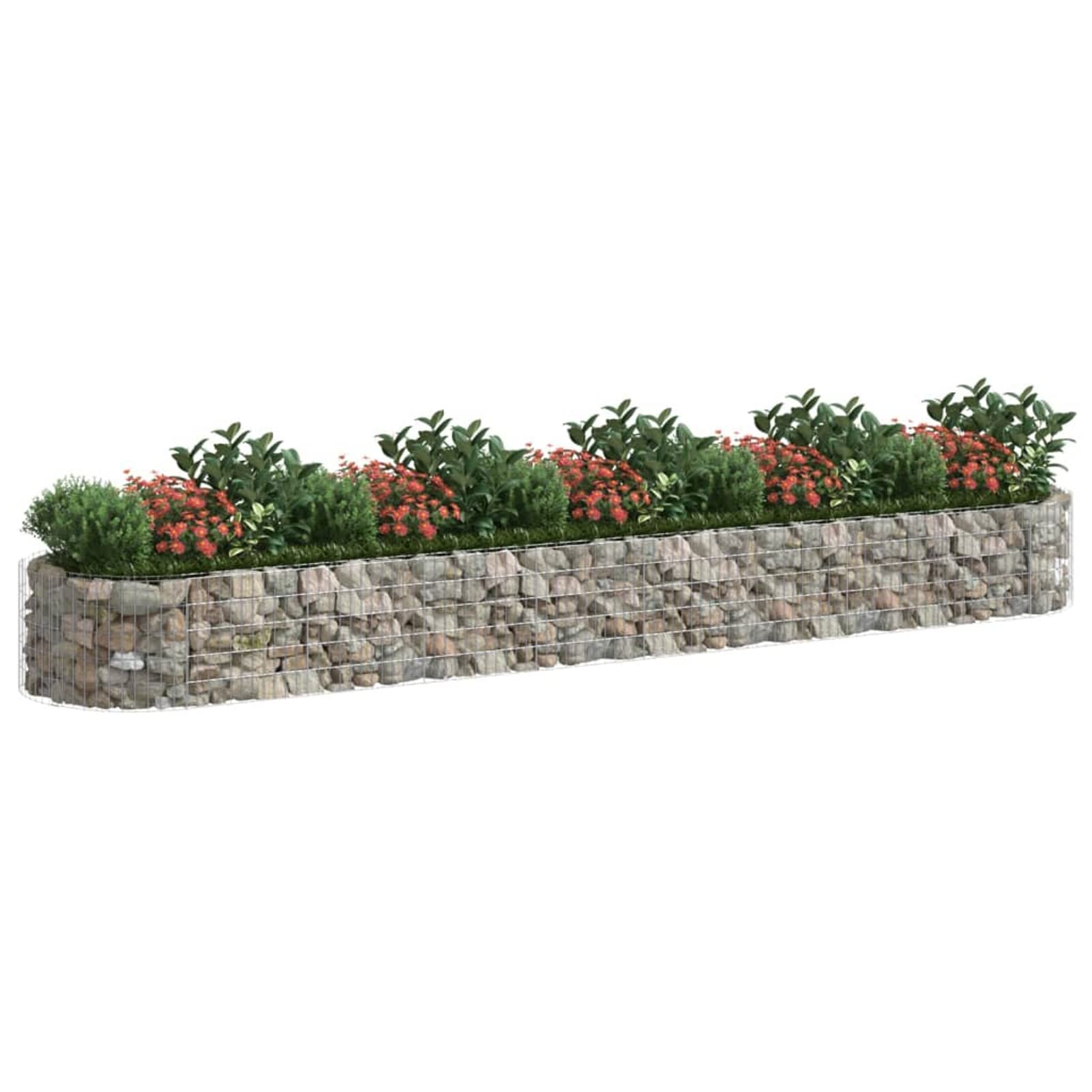 Festnight Gabionen Hochbeet Metall 500x100x50 cm Gabionenkorb Steingabione Pflanzkorb Steinkorb Hochbeete für Garten Balkon Blumenkübel Ziergabione Pflanzkasten Pflanzkübel Blumenkasten