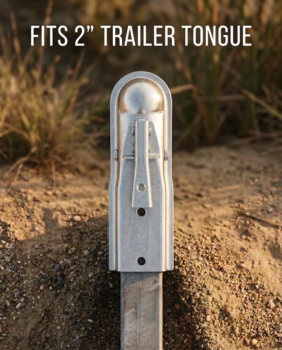 1-7/8" Ball Straight Trailer Coupler, Fits 2" Channel Tongue, 2,000 lbs Class I Heavy Duty Towing Hitch with Quick Latch, Zinc Plated Finish for RV, Boat Trailer, Camper & Utility Trailer