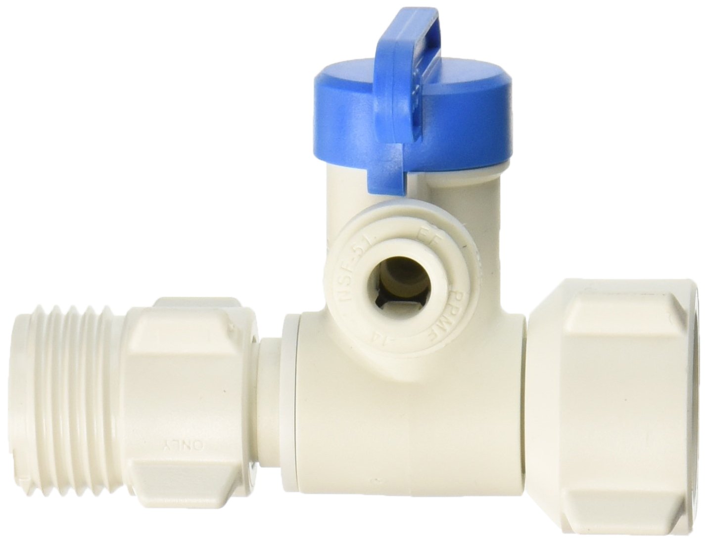 John Guest PASVPP5 Angle Stop Adapter Valve, 1/2 x 3/8 x 1/4