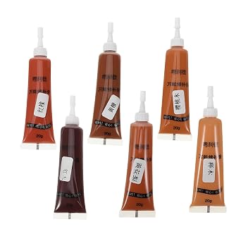 6Pcs Multi Color Wood Repair Paste - Easy to Use Furniture Filler for Scratches, Dents & Nail Holes - Cherry, Elm & Sandalwood Shades