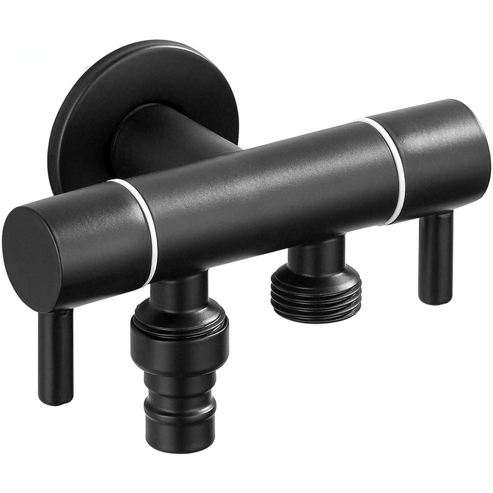 Rubinetto per lavatrice doppio multifunzione nero Rubinetto a parete per bagno in acciaio inossidabile Rubinetto per mocio Rubinetti per acqua da giardino per esterni resistenti Star of Light
