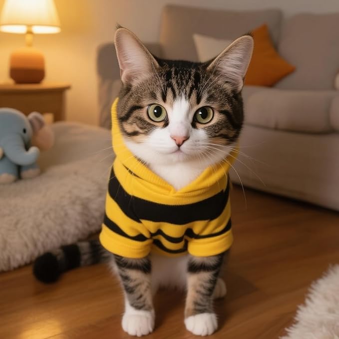 Disfraz de Abeja para Perro y Gato, Talla M, Color Amarillo miniatura 4