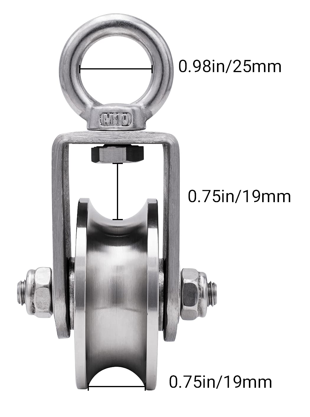 Roue de poulie de câble, Bloc de poulie pivotant, Acier inoxydable, Tiroirs intérieurs, Charge lourde, Tiroirs 1500lbs