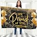 We are so Proud of You Banner - Congratulations Banner - Congratulations Decorations - Congrats Decorations for Prom - 5ft x 3ft (Black & Gold)