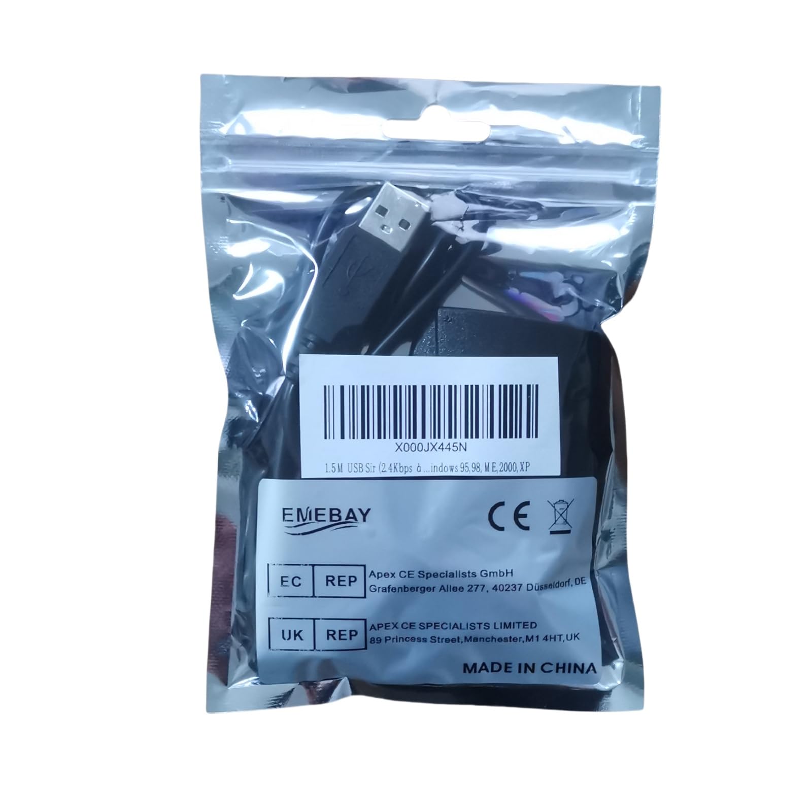 EMEBAY USB IrDA Fir (9.6kbps a 115,2 Kbps) Adattatore USB a infrarossi IRDA | Consentire facilmente la funzione IrDA sul PC desktop tramite la porta USB