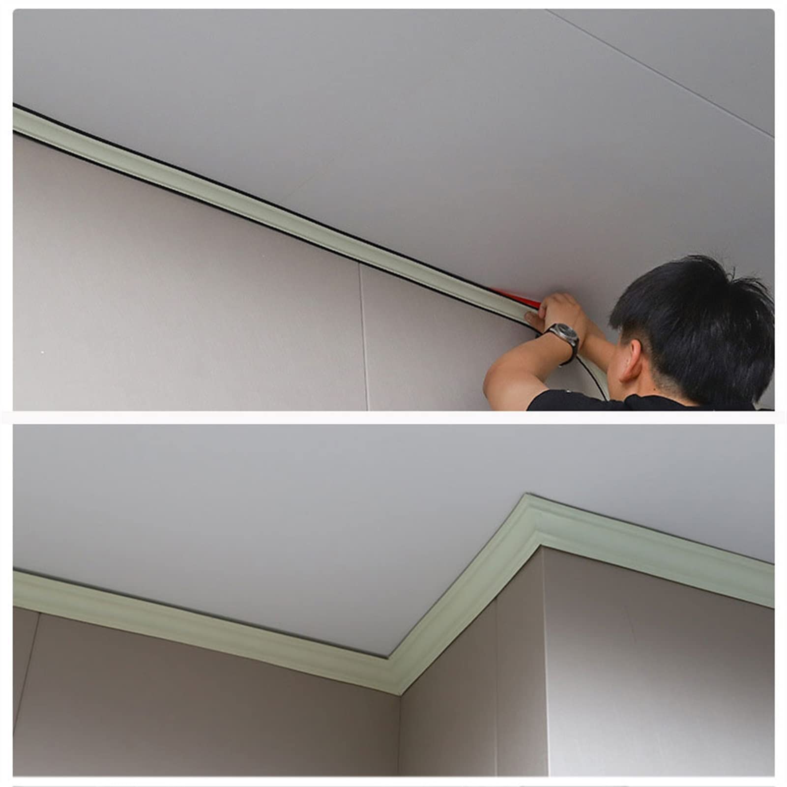 Amazon.co.jp: 5m 柔軟なモールディングトリム、剥がして貼るだけの