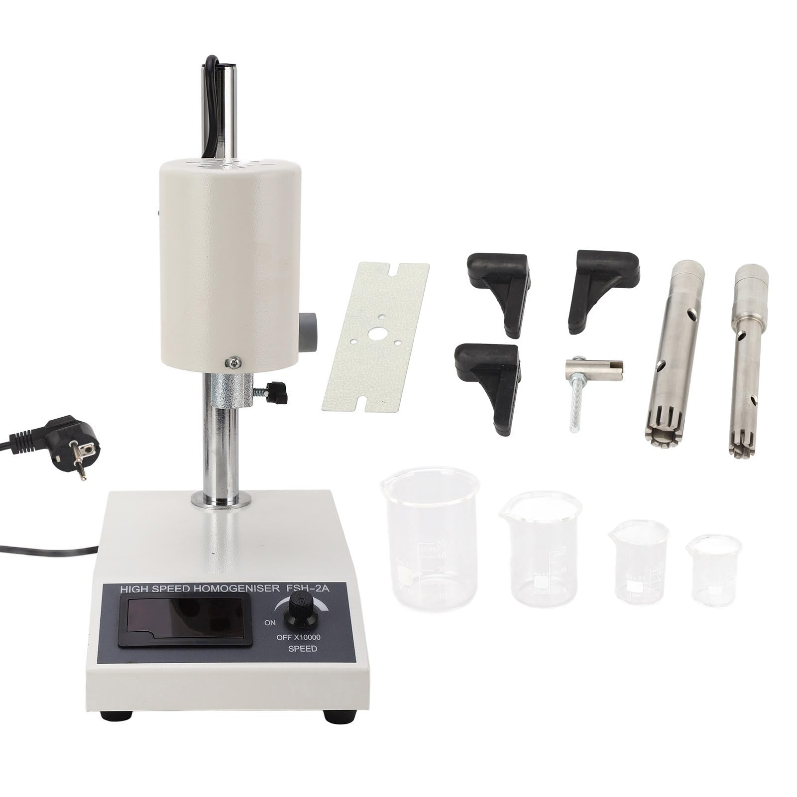 Homogeneizador de Alta Velocidad Ajustable 8000-22000 RPM, Emulsionador de Laboratorio, 5-1000 ml, con Cabezales de Trabajo y Accesorios