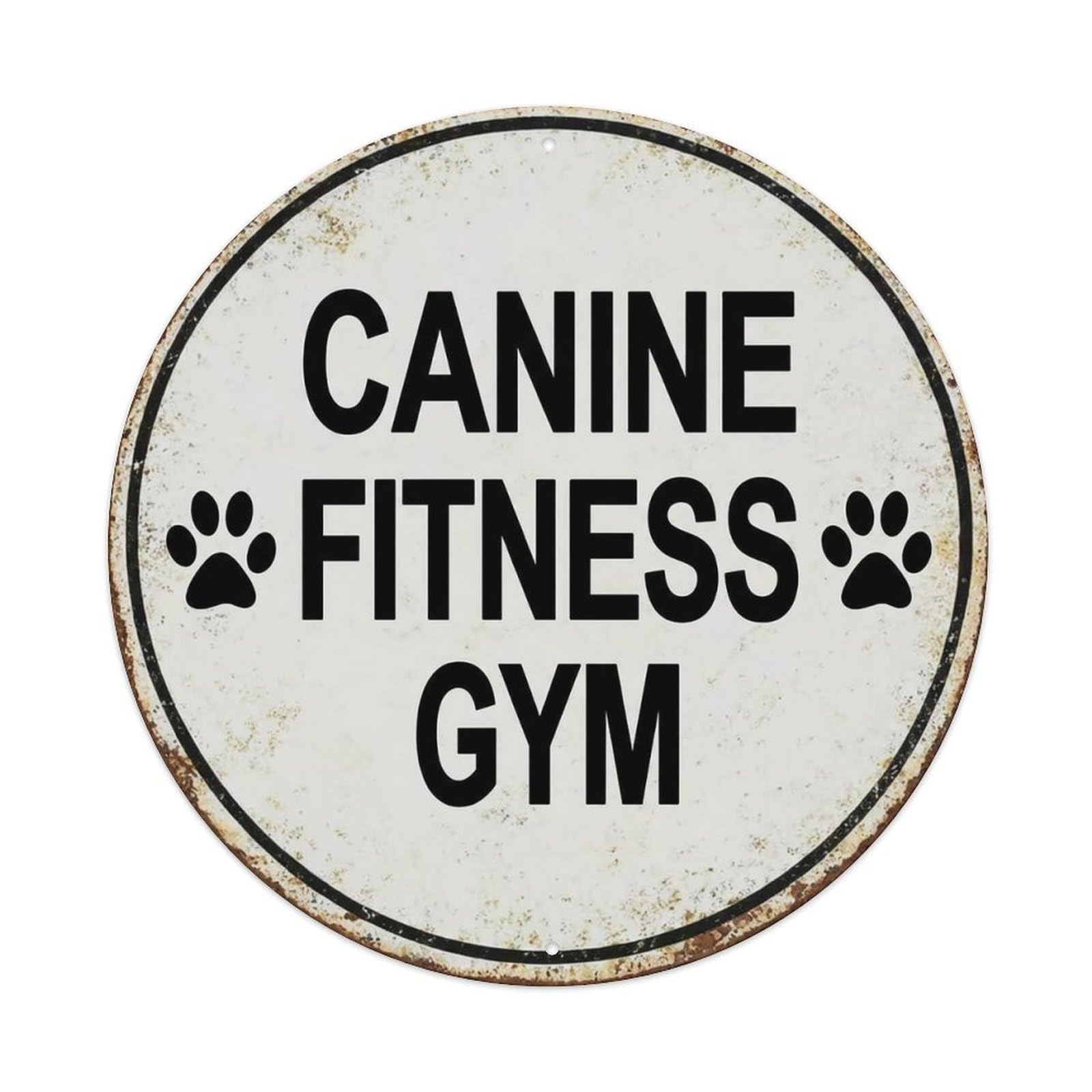 Vintage Canine Fitness Gym Club Vintage Metal Tin Sign Plaque Wall Decor for Cafe, Club Bar, Office, Garden Metal Poster 8x8Inch