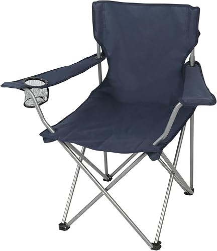 Miniatura 4 de Sillas de campamento al aire libre plegable portátil con portavasos silla de campamento para playa, césped, deportes al aire libre (azul)