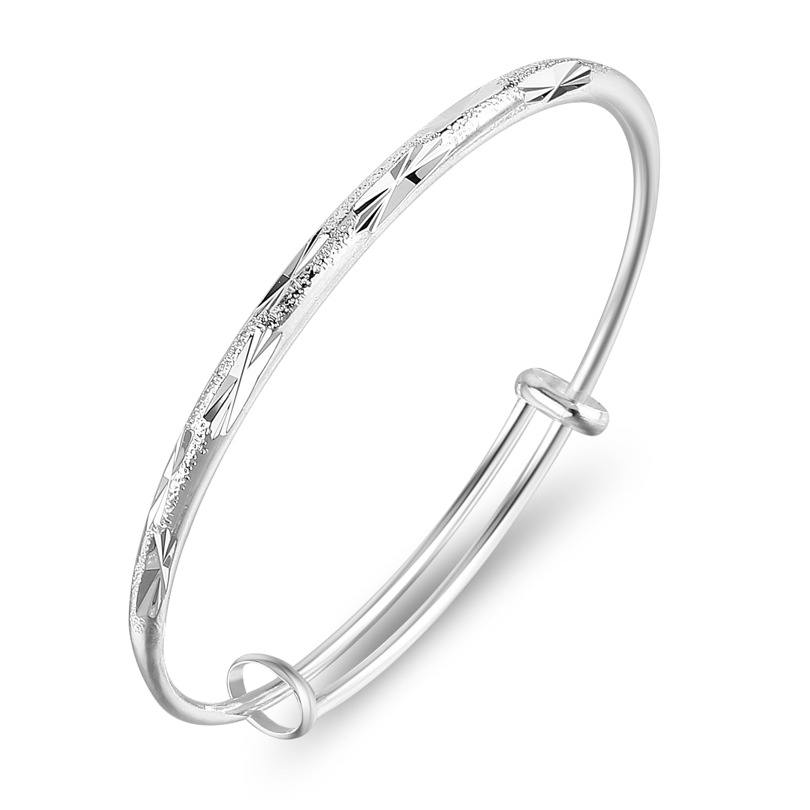 AbeilloPulsera de plata 925 ajustable, elegante pulsera con purpurina, pulsera de plata para mujer, regalo para mujeres, niñas, mujeres, cumpleaños, día de San Valentín, graduación, regalo de Año