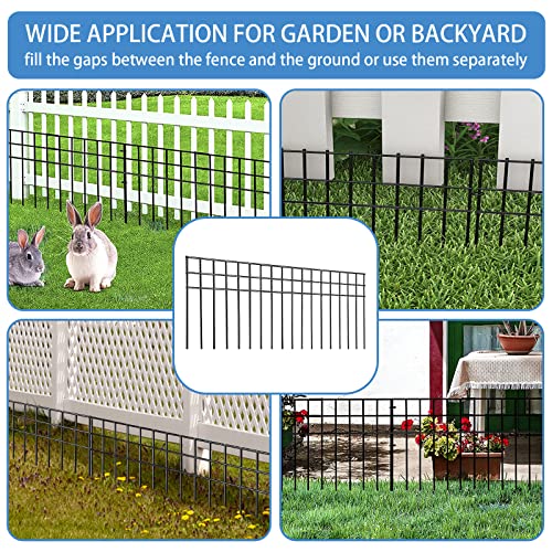 32x10-inch No Dig Animal Barrier Fence, 10 Pack Black Dig Protective Fence with 1.5 inch Spike spacing, Dog/Rabbit/Groundhog Underground Defence, for Outdoor Garden Patio - image 4