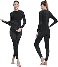 Homord Intimo Termico Donna Maglia Termica Donna + Pantalone Base Layer Riscaldante Traspirante ad Asciugatura Rapida Tuta Termica Termici Base per Ciclismo Trekking Skiing Yoga