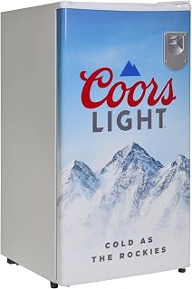 Koolatron Coors Light Rocky Mountain Mini Fridge: 3.2 Cu Ft Compact Cooler with Bottle Opener, Can Dispenser for Beer, Snacks, Dorm, Game Room