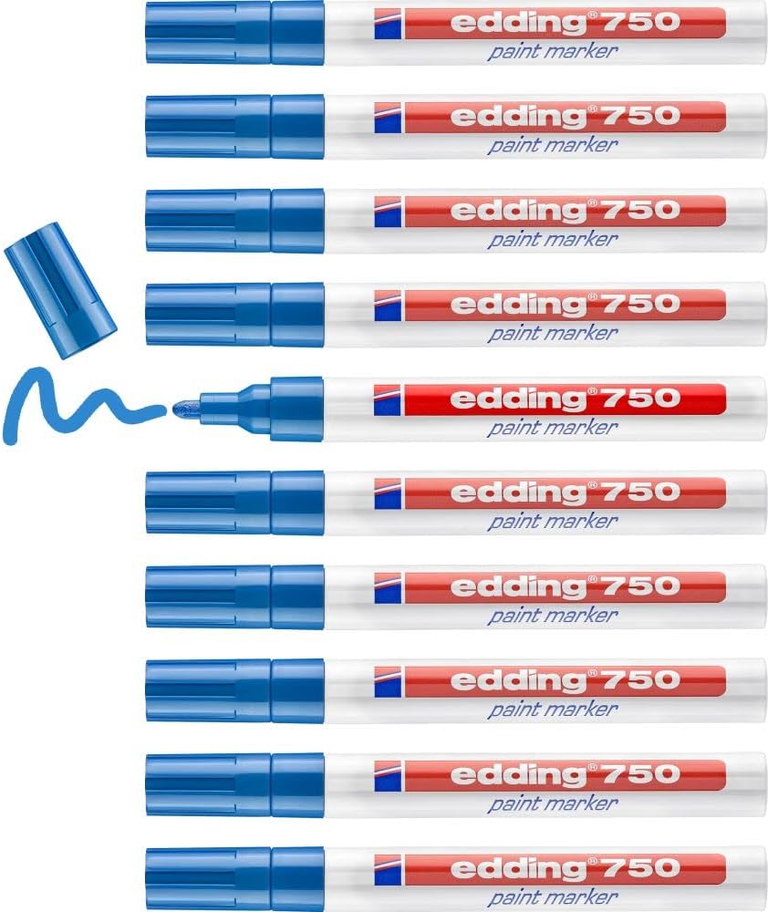 edding 750 paint marker blue 10 pens round tip 24 mm paint