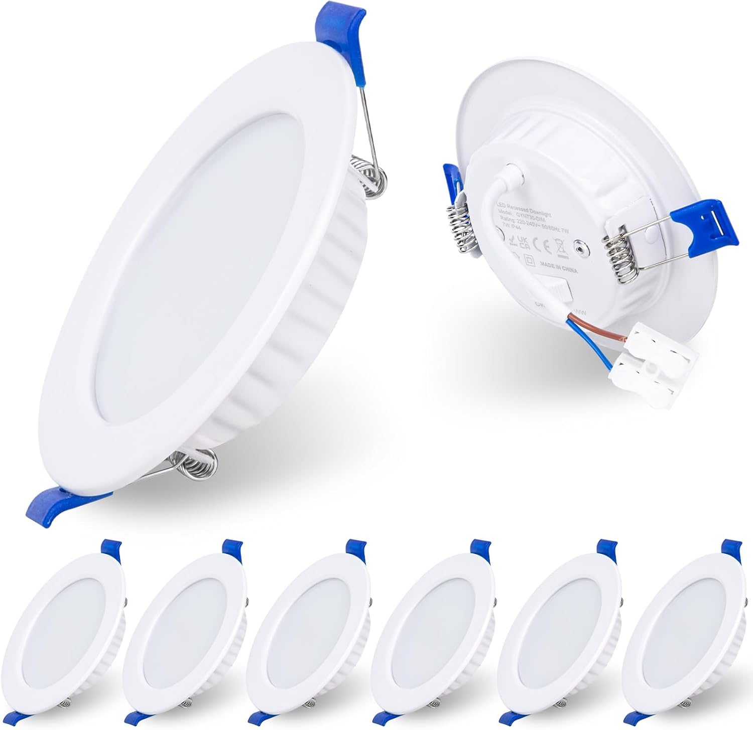 JESLED Lot de 12 Spot LED Encastrable Dimmable, 3CCT Trou 68-78mm