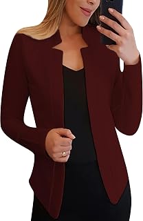 Mujeres Elegantes Slim Fit Blazer De Manga Larga Casual Lapel Front Open Otoño Negocios Oficina Blazer Rojo XS, S, M, L, XL, XXL, 3XL, 4XL