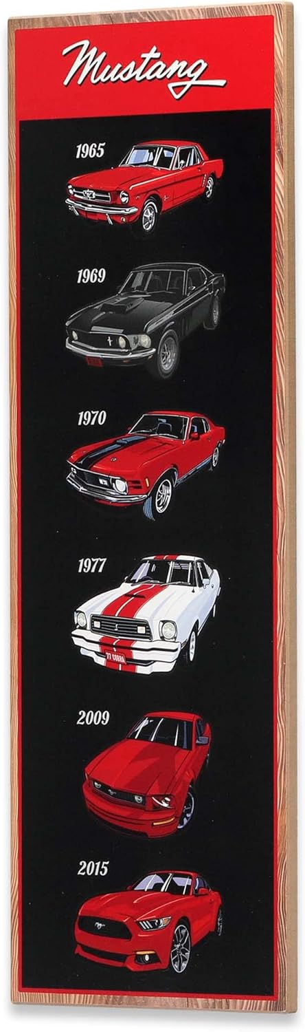 Chevrolet Corvette Logo Evolution Vertical Wood Wall Decor - Large Corvette Wall Art for Man Cave or Garage