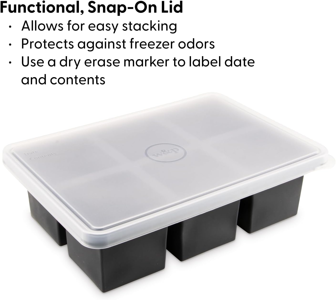 フタ付きスープカップ ５セット - 100均 通販 ダイソーネットストア【公式】 W&amp;P Cup Cubes シリコンフリーザートレイ 蓋付き チャコール 6つの完璧な1カップ分 スープ/スープ/スープ/ス