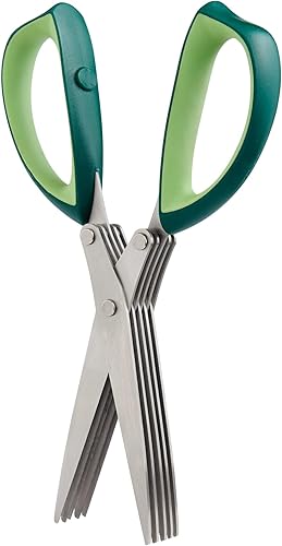 Tijeras de hierbas de 5 cuchillas y tijeras de cocina, cuchillas de acero inoxidable