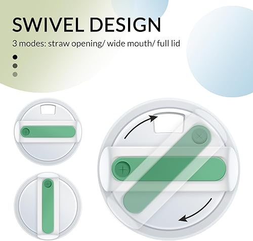 Miniatura 2 de Tapas de vaso de 40 onzas aptas para Stanley Cup, tapa de repuesto de vaso, resistente a derrames, para Stanley, paquete de 2 unidades (verde)