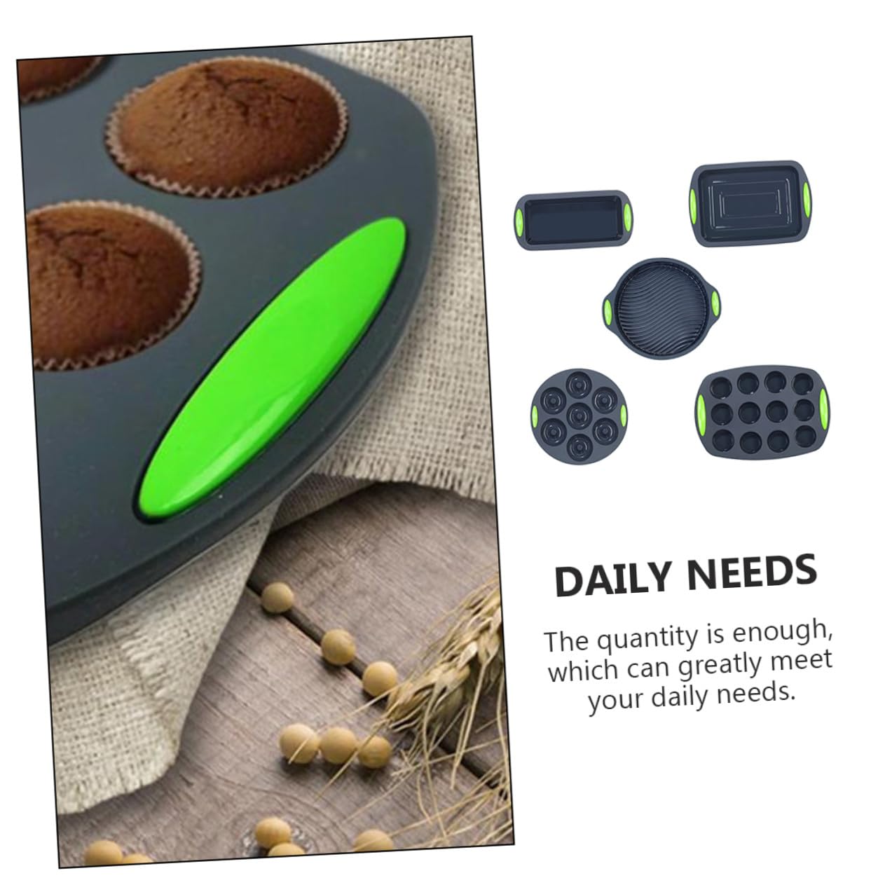 Set de Moldes de Silicona 5 Piezas para Hornear Pasteles | Flexible y Resistente al Calor, Uso en Cocina, Adecuado para Repostería y Manualidades
