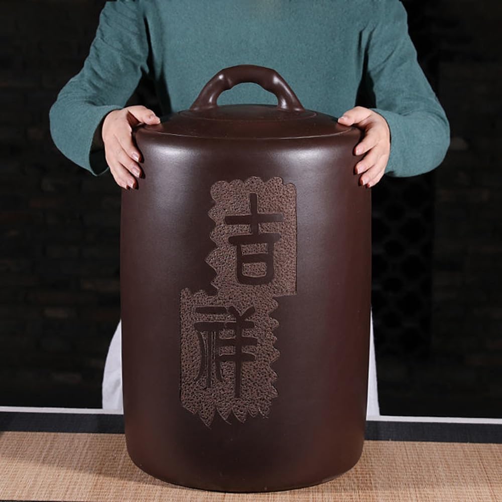 SXYHCK Grain Rice Storage Ceramic Container, Food Airtight Storage Jars, Ceramic Rice Bucket Grain Dispenser Food Storage Box With Lid(Style B,55lbs/25kg)