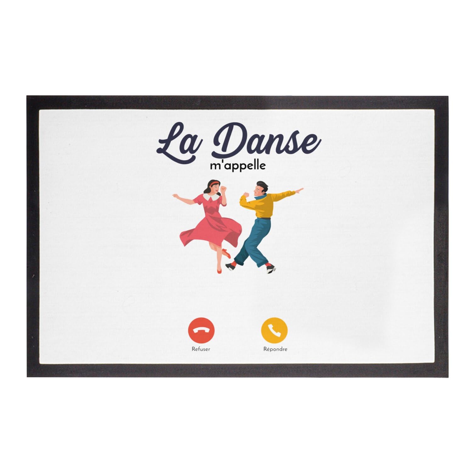 Paillasson Blanc Original Tapis Entrée Thème Sport Danse Musique 75x50cm