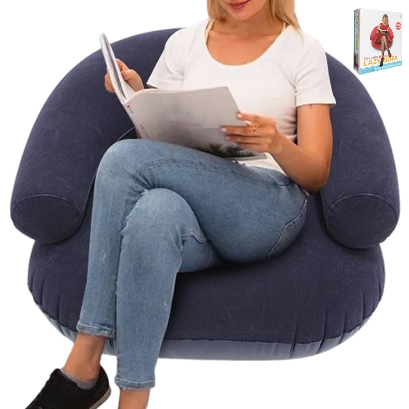 Sillón inflable cómodo y portátil para salón piscina camping exterior y viajes