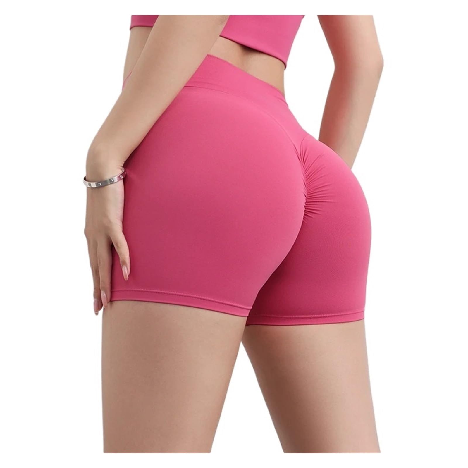Short de Yoga Short de Sport en Nylon for Femme, Short Yoga, Fitness, Cyclisme, Taille Haute, élastique, Moulant, Respirant, sans Coutures pour Le Sport
