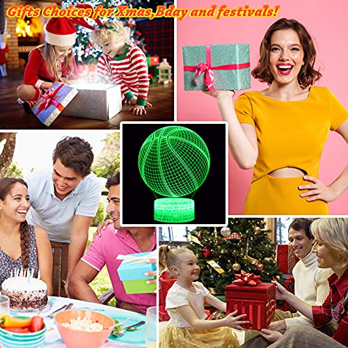 Miisong Basketball Night Light,3D Led Illusion Lamp With Remote Controller And Usb Cable 16 Colors Changeable Lights Best Birthday Xmas Gift For Basketball Player Children #TOP6
