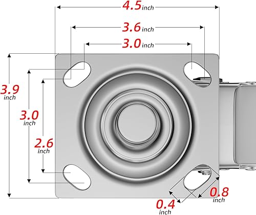 Miniatura 4 de Ruedas giratorias, juego de 4 ruedas de 6 pulgadas, ruedas resistentes con freno, ruedas industriales de bloqueo giratorio, ruedas giratorias de