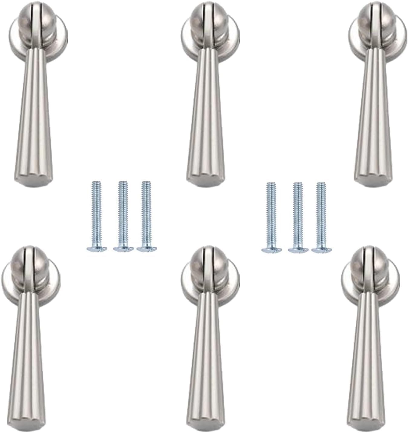 Djgkenvq Gray 62*18Mm Drawer Handles, Cabinet Handles,6 Pack Zinc Alloy Wardrobe Knobs(Gray 62 * 18Mm)